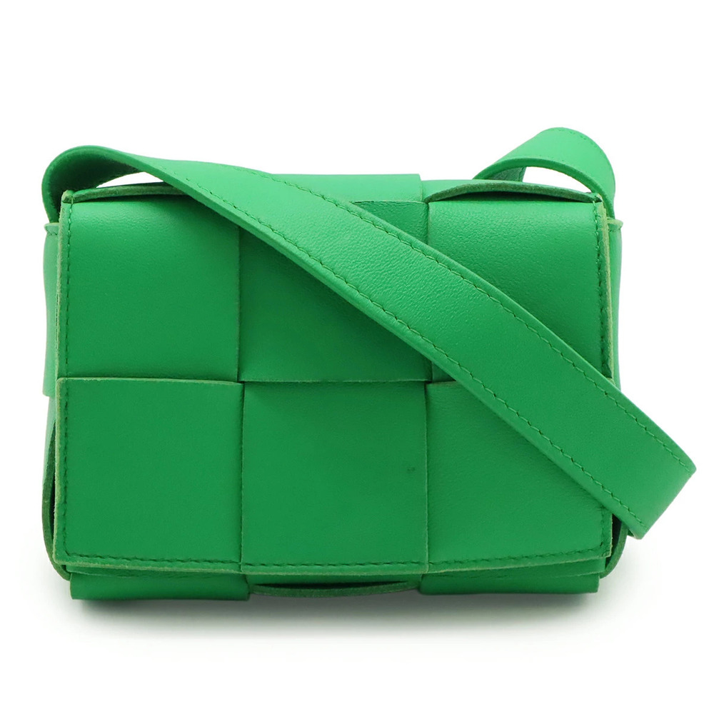 BOTTEGA VENETA Maxi Intrecciato Candy Cassette Shoulder Bag Leather Green